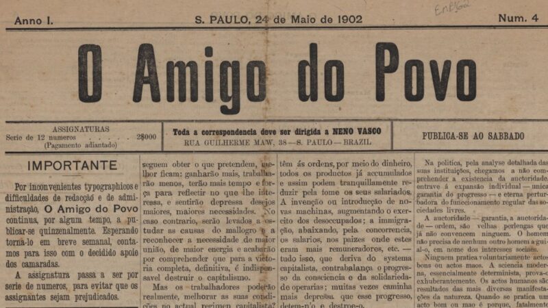 Imprensa anarquista de São Paulo tinha operários portugueses, italianos e espanhóis à frente