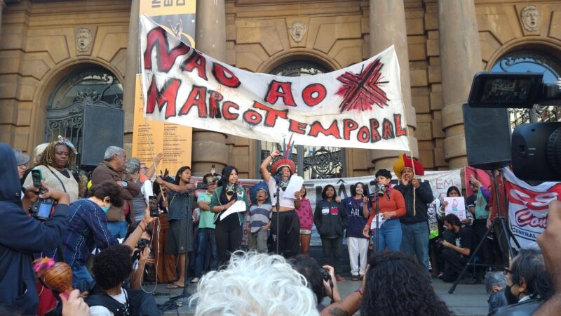 Ato público no centro da capital paulista mobiliza sociedade civil contra marco temporal