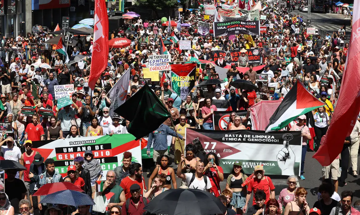 Manifestação na Paulista se junta a protestos mundiais em defesa da flotilha com ajuda humanitária a Gaza