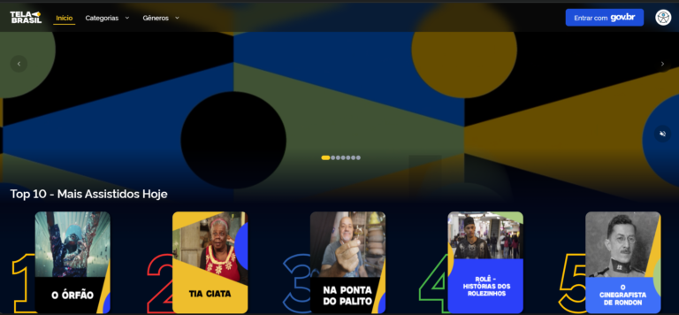Governo lança o Tela Brasil, um “streaming” com mais de 500 filmes nacionais, sem assinatura e de graça
